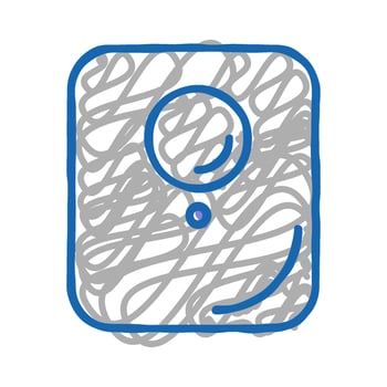 magnetic tag with rfid icon doodle illustration vector