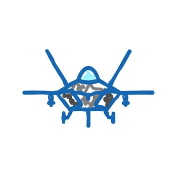 jet transport vehicle icon doodle illustration vector