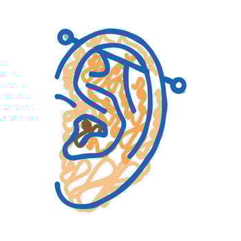 industrial piercing earring icon doodle illustration vector