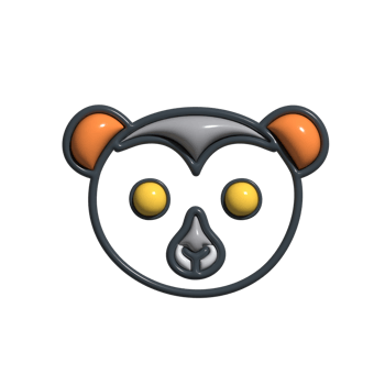 3D Render of Lemurs Icon Exotic Primate, Big-Eyed Mammal, and Madagascar Wildlife Symbol png