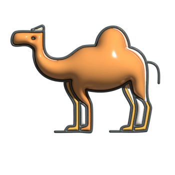 3D Camel Sand Traveler, Arid Climate Creature, and Nomadic Transport Concept png