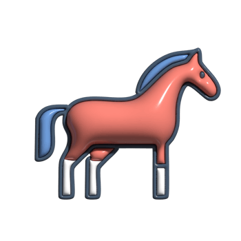 Modern 3D Horse Icon Domestic Mammal, Riding Companion, and Rural Animal Design png