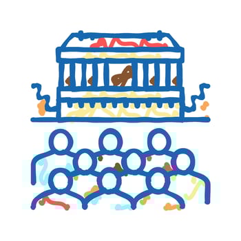 theater ancient greece icon doodle illustration vector