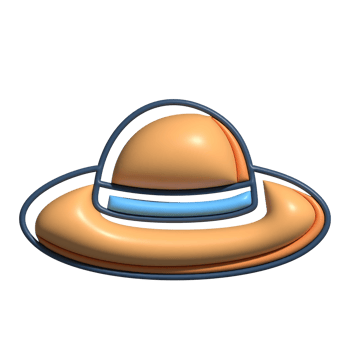 3D Render of Straw Hat Icon Summer Accessory, Outdoor Fashion, and Sun Protection Symbol png