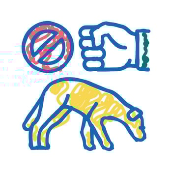 stop beat dogs icon doodle illustration vector