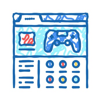 internet gaming icon doodle illustration vector