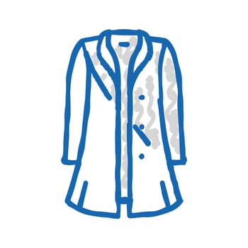 wool jacket outerwear female icon doodle illustration vector