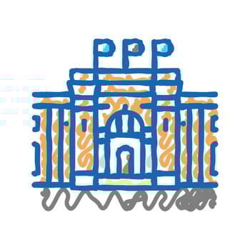 cairo museum icon doodle illustration vector