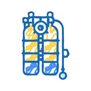 scuba diver equipment icon doodle illustration vector
