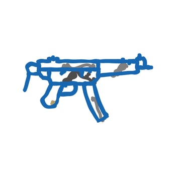 gun weapon war icon doodle illustration vector