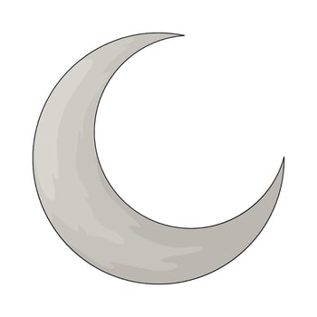 crescent moon illustration vector