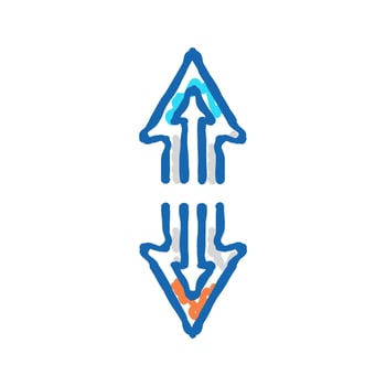 arrow scroll icon doodle illustration vector