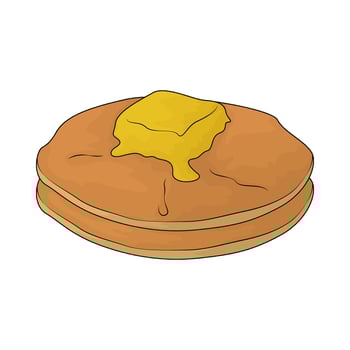 pancake with butter vector