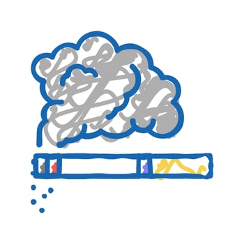 tobacco smoke icon doodle illustration vector