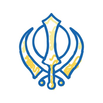 sikhism religion icon doodle illustration vector