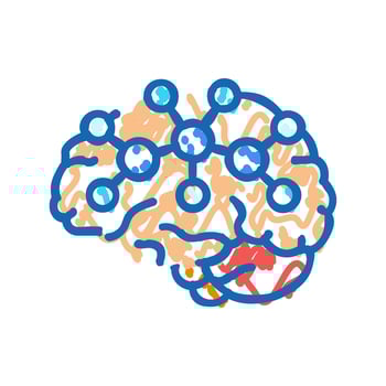 neurochemistry neuroscience neurology icon doodle illustration vector