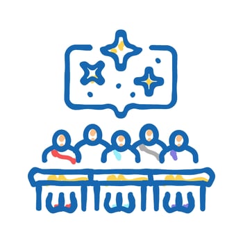 group activities primary school icon doodle illustration vector