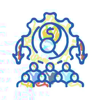 compensation management business icon doodle illustration vector
