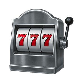 Silver slot machine with triple seven jackpot isolated on transparent background, png