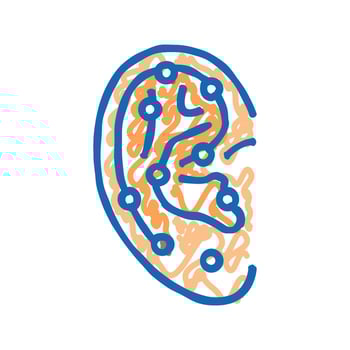 ear points acupuncture icon doodle illustration vector