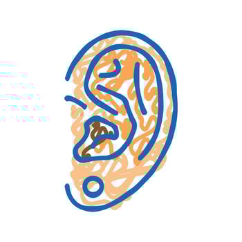 earlobe piercing fashion beauty icon doodle illustration vector