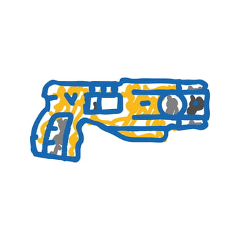 taser weapon military icon doodle illustration vector