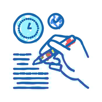 report writing icon doodle illustration sign vector