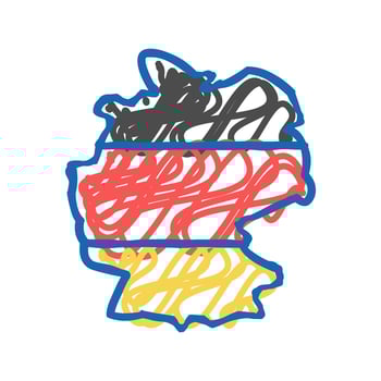 germany country map flag icon doodle illustration vector