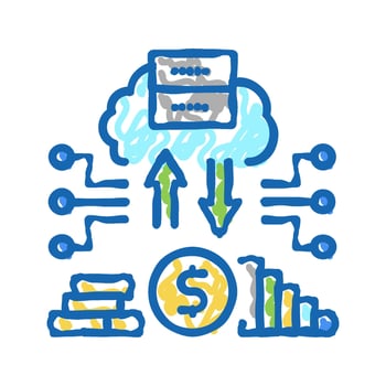 regtech electronic equipment icon doodle illustration vector