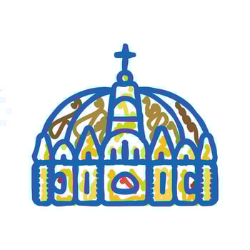 crown emperor byzantine icon doodle illustration vector