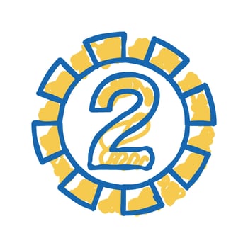 two number icon doodle illustration vector