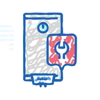 water heater repair icon doodle illustration vector