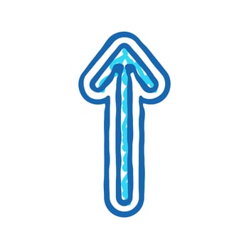 up arrow sending data icon doodle illustration vector