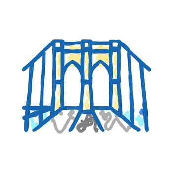 brooklyn bridge icon doodle illustration vector
