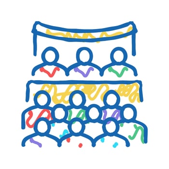 conference forum icon doodle illustration vector
