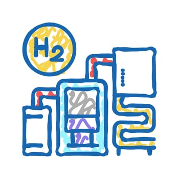 ammonia production icon doodle illustration vector