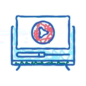movies leisure icon doodle illustration vector