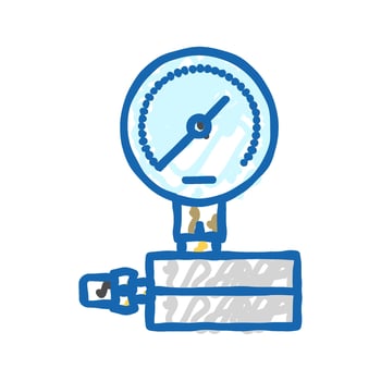 pressure gauge gas service icon doodle illustration vector