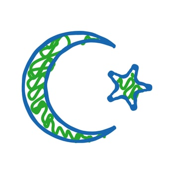 crescent moon islam muslim icon doodle illustration vector