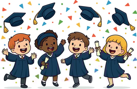 Happy Graduate Kids Celebration vector