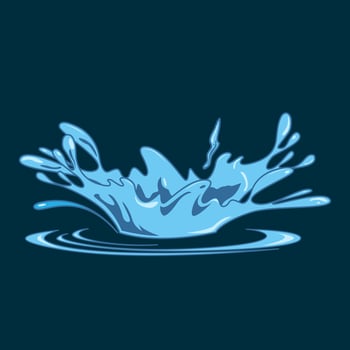 Pouring natural splash or drop water, flat design element isolated cartoon illustration vector