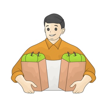 Dad brought the groceries vector