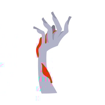 Creepy zombie hand reaching out covered in blood vector