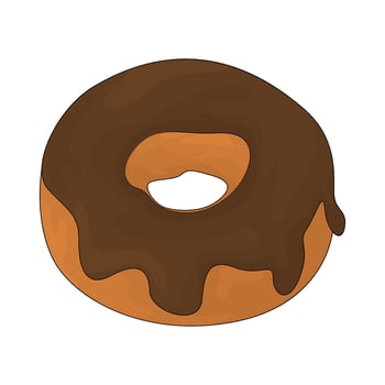 chocolate donut illustration vector