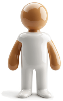 Blank, light orange and white cartoon person figure. png