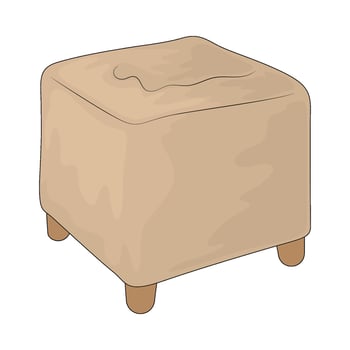 Bedroom ottoman illustration vector