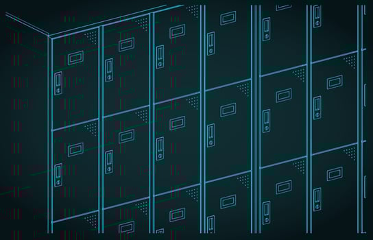 Storage lockers close-up vector