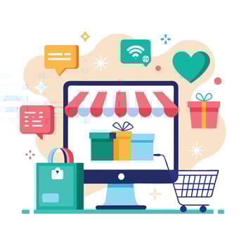 e-commerce website design vector