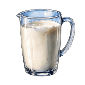 Watercolor a glass of fresh milk clip art illustration png