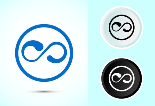 Infinity, Eternity icon, Endless sign symbol in color, black and white vector
